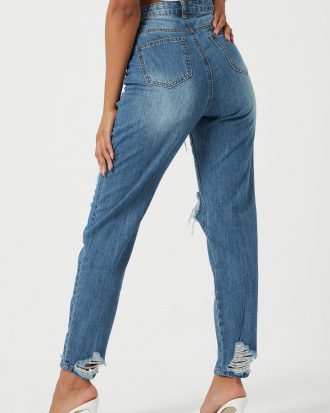blue riot high rise ripped rigid jeans